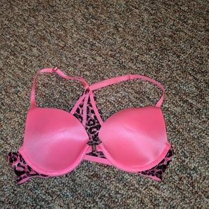Pink racerback bra